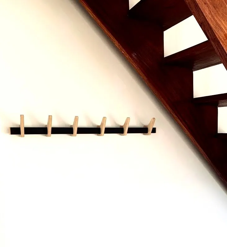 Perchero De Pared De 6 Soportes Beige