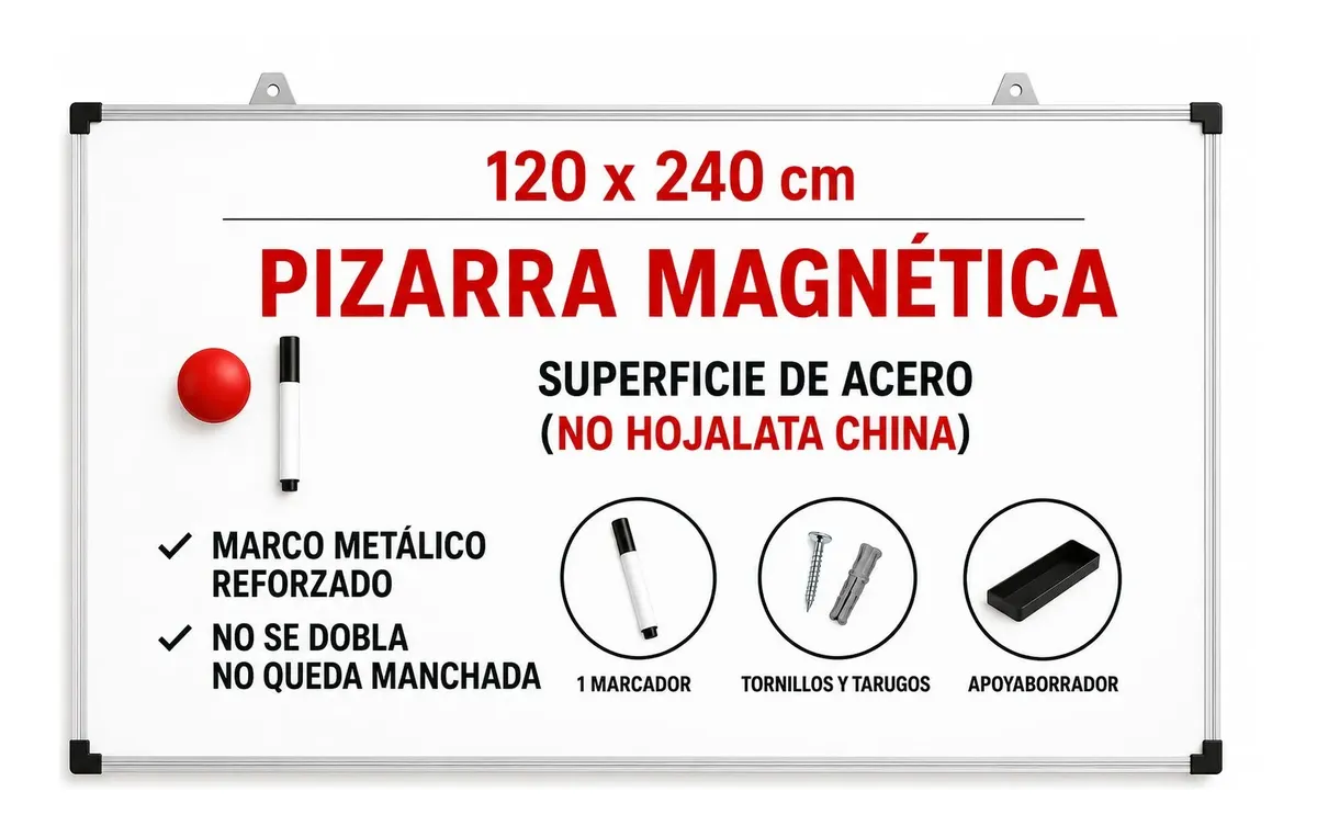 Pizarra Blanca Magnetica 120x240