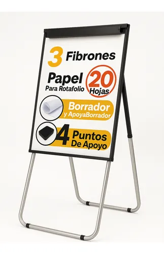 Rotafolio Pizarra Bla 75x100cm Con 4 Puntos Apoyo+acc Gratis