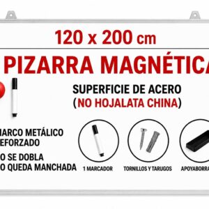 Pizarra Blanca Magnética 120x200