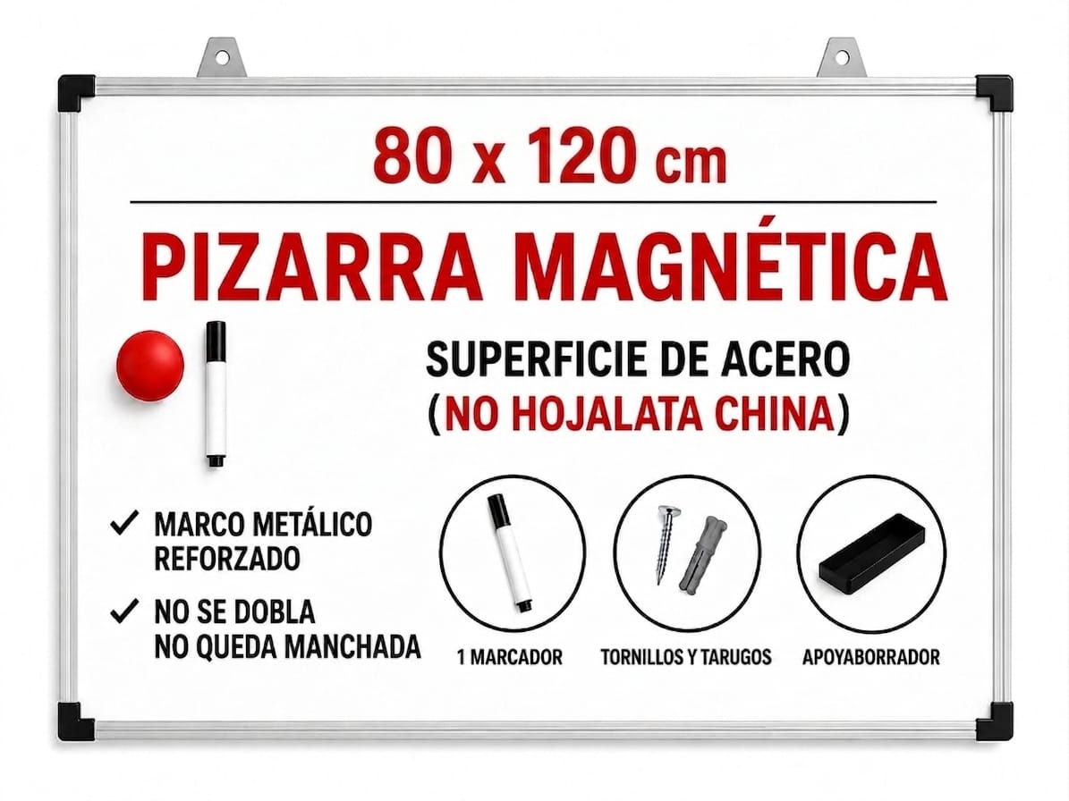 Pizarra Blanca Magnetica 80x120